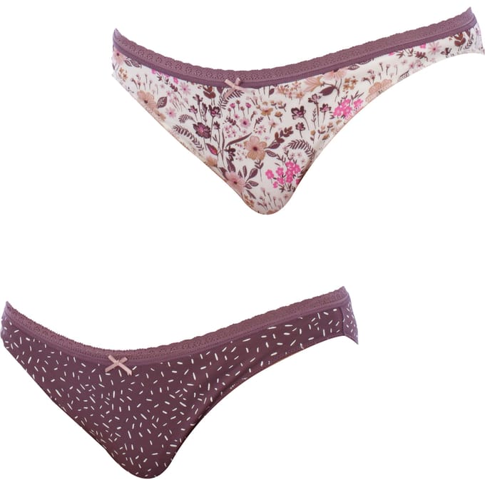 Set van 2 Mini Katoenen Slipjes 1031034 Dames