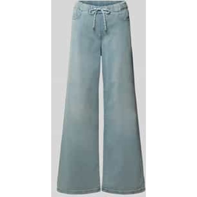 wide fit jeans van katoenmix