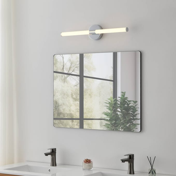EGLO LED wandlamp Ramola, chroomkleurig, breedte 60 cm, IP44, CCT