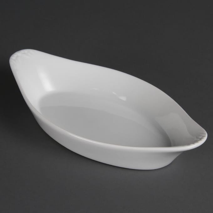 Olympia Whiteware ovale gratineerschalen 25,3x14cm (6 stuks)