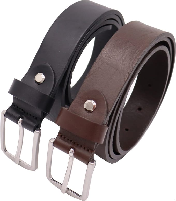 Casual Broekriem - Unisex - 2 stuks - Zwart en Bruin