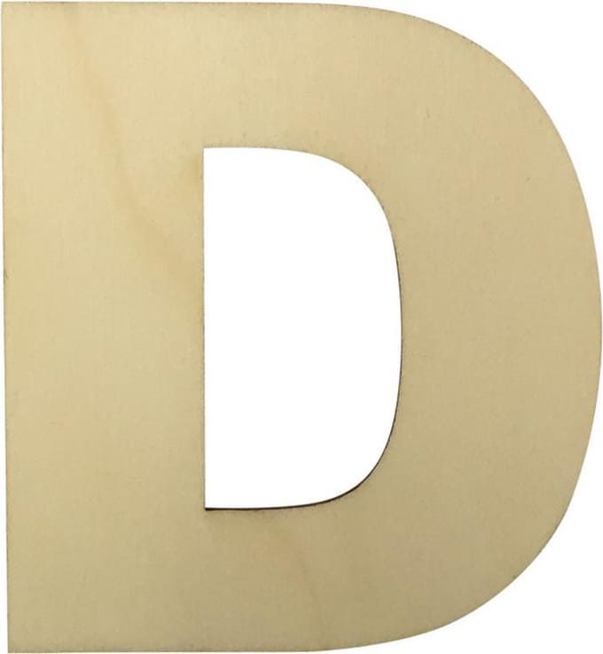 Houten Plakletter D | 8 cm