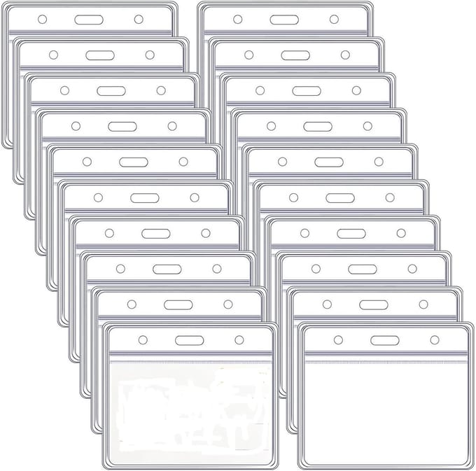 50 Stuks PVC ID-Kaarthoezen Transparant voor Naamplaatjes en Identiteitskaarten