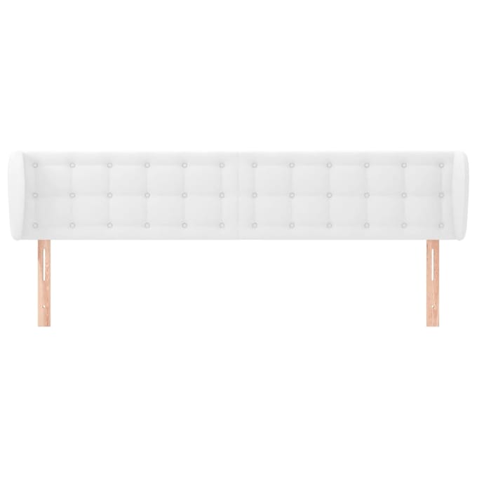 vidaXL - Hoofdbord - met - randen - 183x23x78/88 - cm - kunstleer - wit