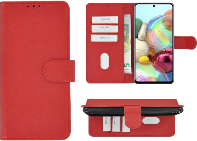 Samsung Galaxy A72 Hoesje - Bookcase - Pu Leder Wallet Book Case Rood Cover