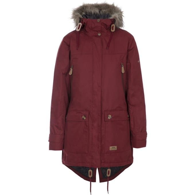 Trespass - Dames Clea Waterbestendige Gewatteerde Jas (Rood)