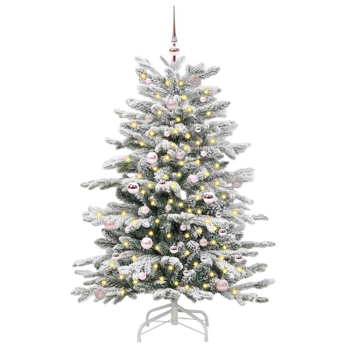 vidaXL - Kunstmatige - Hinged - Kerstboom - Wit - 150 - cm - PE - en - PVC