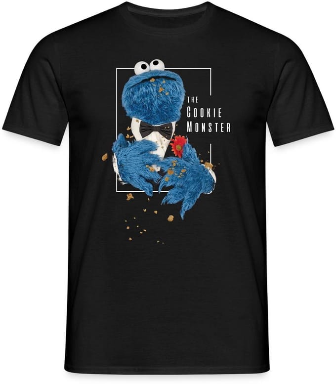 Sesamstraat Koekiemonster The Cookie Monster T-Shirt Heren
