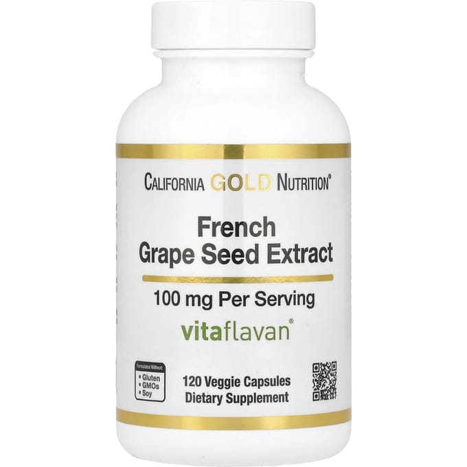 Frans druivenpitextract, Vitaflavan®, 100 mg, 120 plantaardige capsules