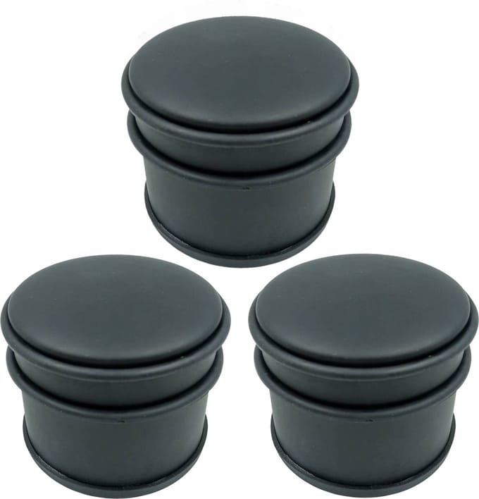 Svenska Living Deurstopper - 3x - rond - mat zwart - 10 x 8 cm - 1 kg