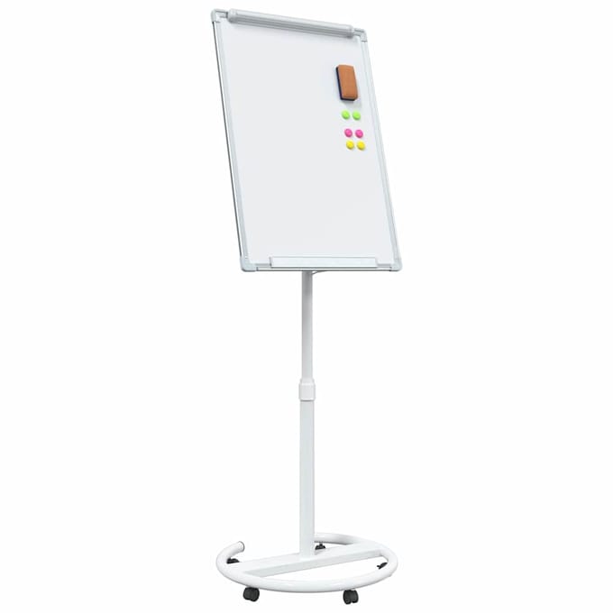 vidaXL Magnetisch whiteboard Grijs en Wit 62 x 62,5 x 197 cm EPS
