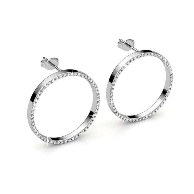 Olina Oorbellen - Zilver en Kristal