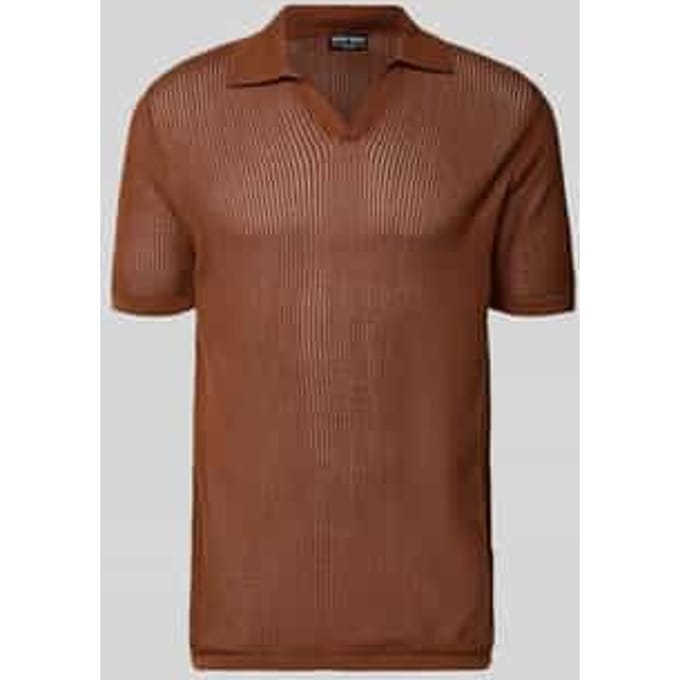 slim fit poloshirt met V-hals