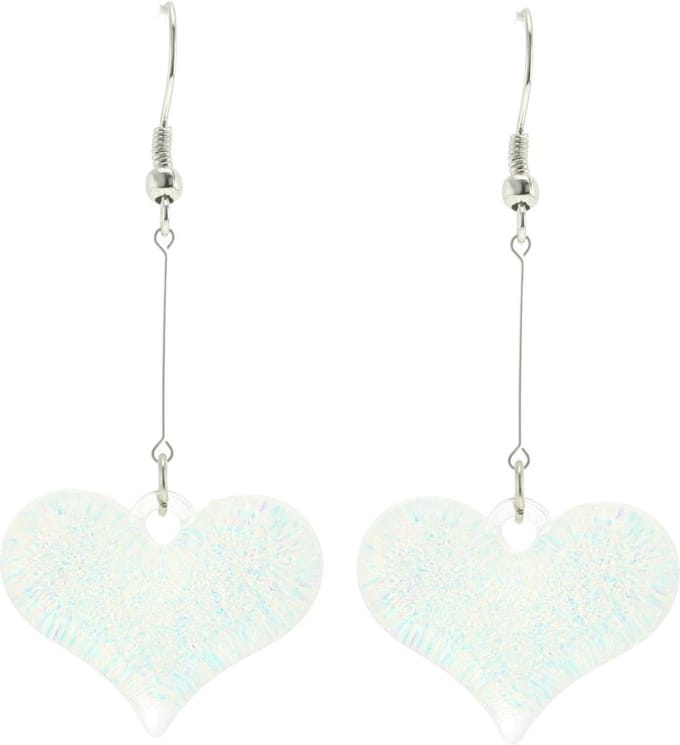 Behave - Oorbellen hartje zilverkleur - Elegant - Feestlook