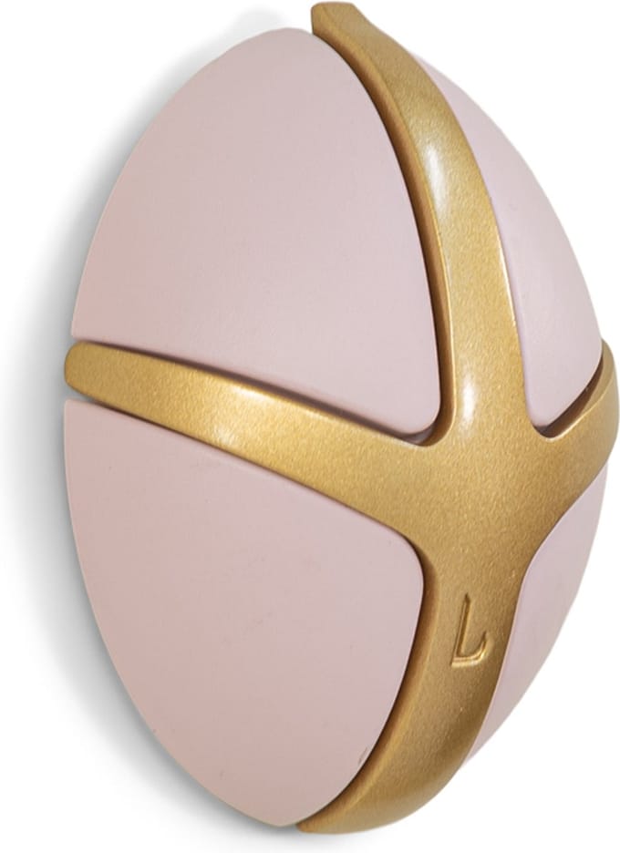 Spinder Design kapstok Tick - Pale Pink / Goud - 3 haken