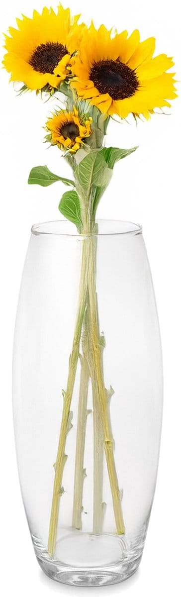 Giftdecor Bloemenvaas basic - transparant glas - D16 x H37 cm - cilinder vaas - boeketvaas - 5 liter