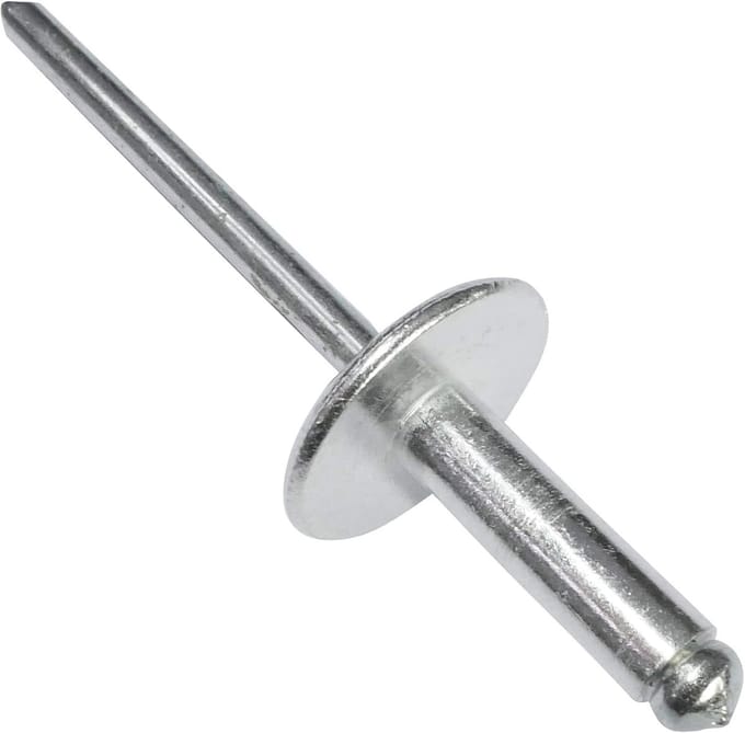 Set van 100 Blindklinknagels Ø4.8x16mm met Brede Kop - DIN 7337 C - Aluminium/Staald