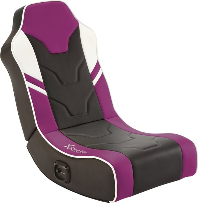 Gamestoel - Shadow - inklapbaar - 2.0 audio - 2 speakers - floor rocker – zwart/paars (X Rocker)
