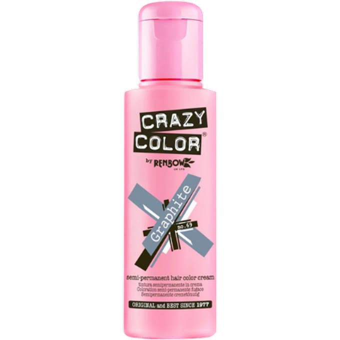 Crazy Color Semi-Permanent Hair Color Cream 69 Graphite 100ml