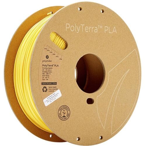 Polymaker 70850 PolyTerra PLA Filament PLA kunststof Gering kunststofgehalte 1.75 mm 1000 g Geel (mat) 1 stuk(s)