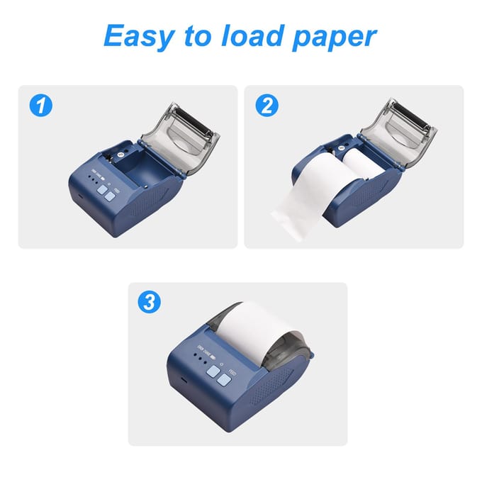 Bisofice 58 mm draagbare mini thermische bonprinter USB- en BT-aansluiting 2 inch draadloze printer B-2