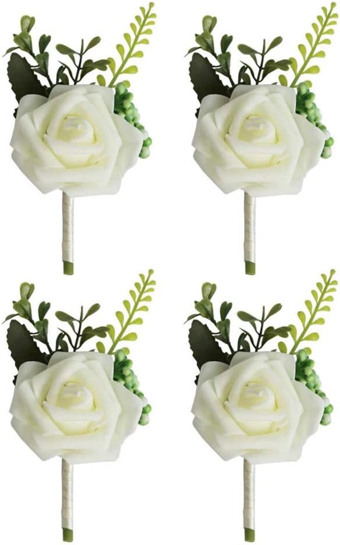 4 Stuks Roze Bloem Buttonhole Corsages voor Trouwen en Feesten