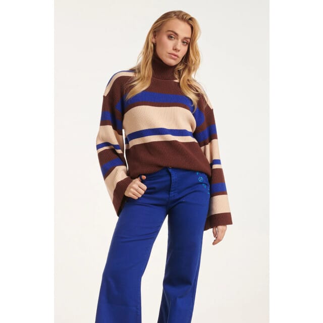 Smashed Lemon 24603 gestreepte gebreide top |