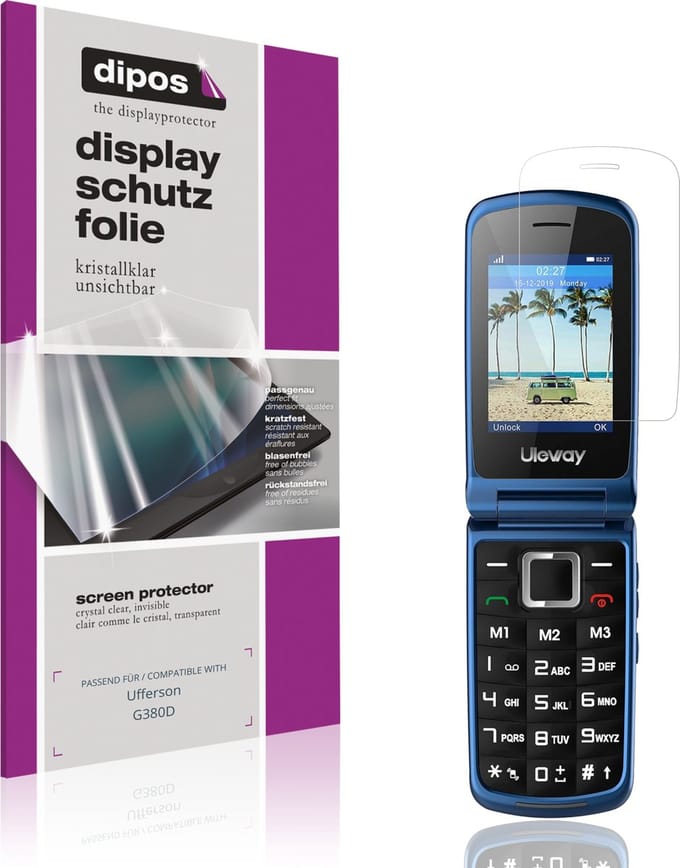 dipos – 4x Beschermfolie geschikt voor Ufferson G380D | Krasbestendige & heldere Screenprotector Ultra-Thin