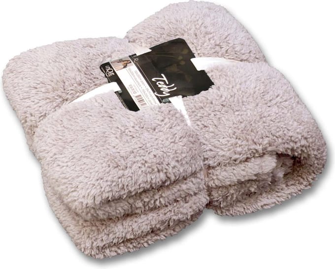 D- Unique Living | Teddy plaid 150x200cm pebble