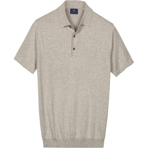 Baileys Polo Subtle Faux-Uni Short Sleeve Single Knit Soft Grey / male