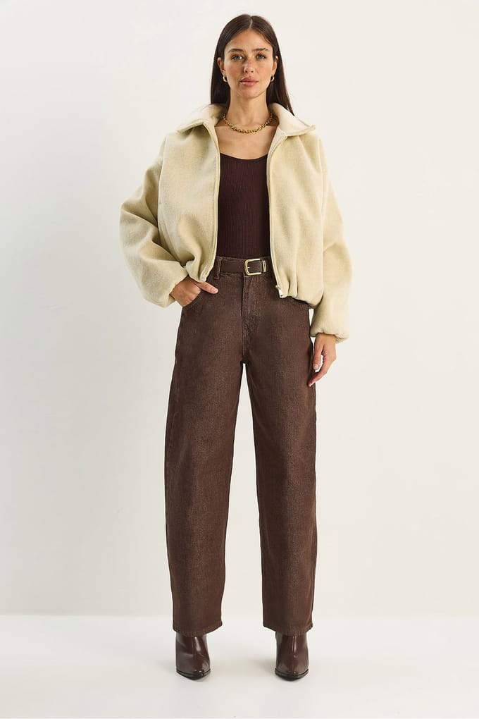 Hooggewaisted Baggy Denim Broek