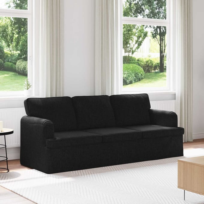 vidaXL - Bank - Zwart - 201 - x - 80 - x - 85 - cm - Stof