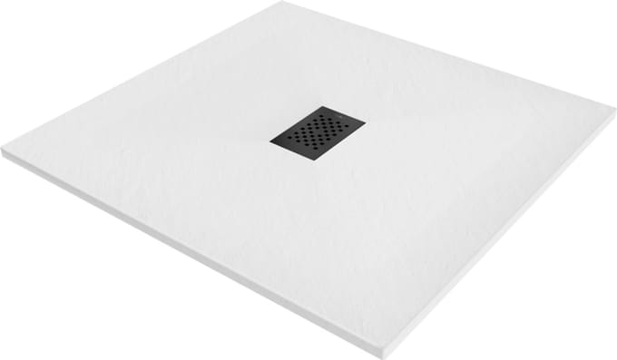 Mexen Hugo vierkante douchebak SMC 100 x 100 , wit, zwarte afdekking - 42101010-B