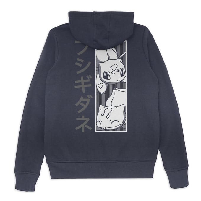 Pokémon Bulbasaur Manga Hoodie - Navy - L - Navy blauw