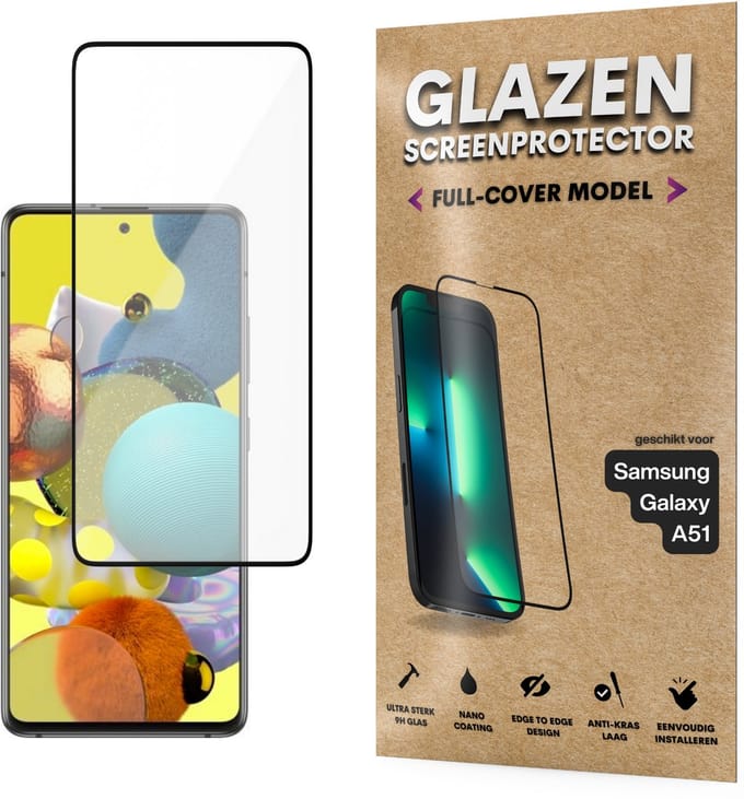 Screenprotector - Geschikt voor Samsung Galaxy A51 - Gehard Glas - Full Cover Tempered Glass - Case Friendly