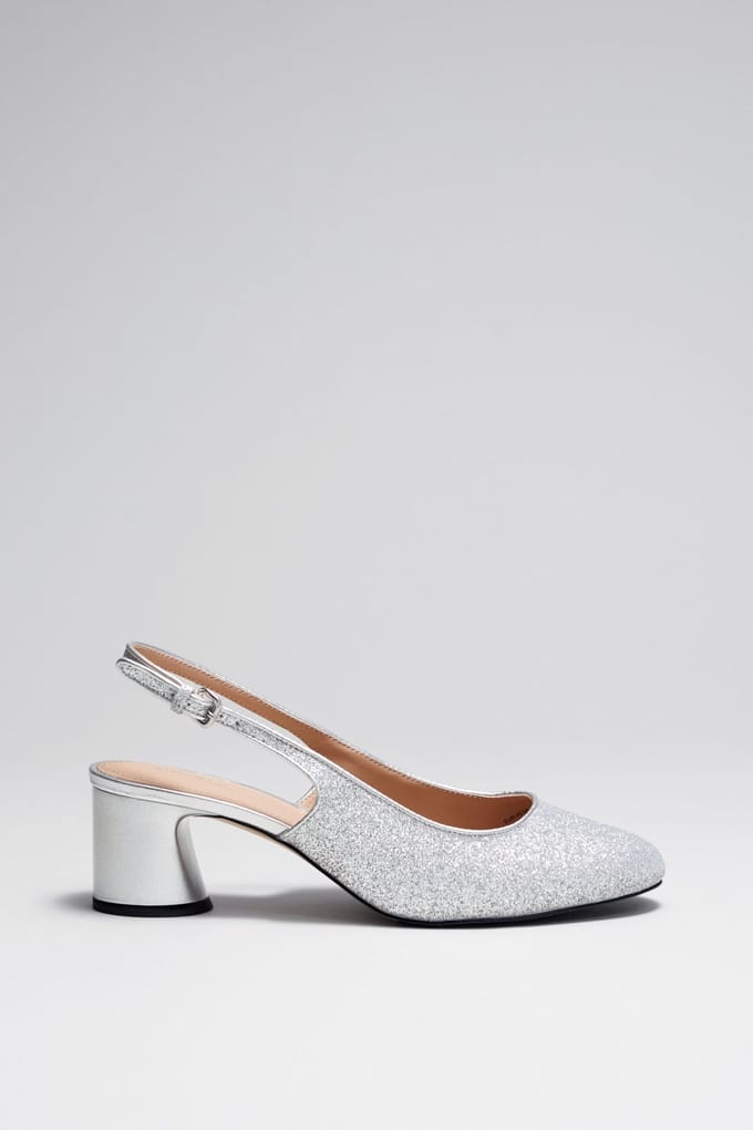 & Other Stories Hasel Block Heel Pump Silver Taglia: 41 | Tacchi Alti Outlet | Donna | Grigio