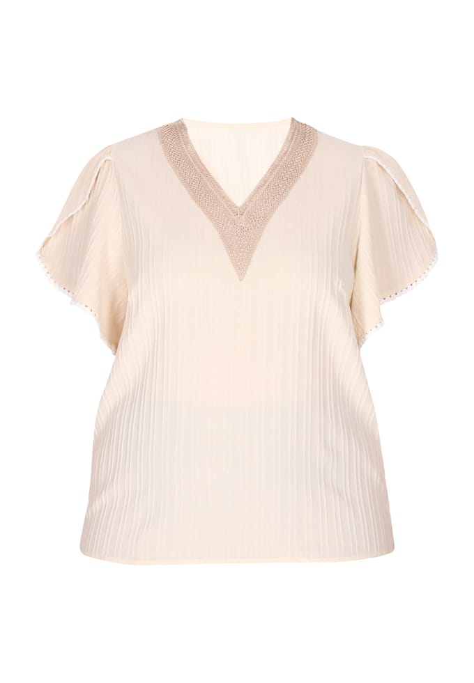 usha Grote maat blouse Dames beige