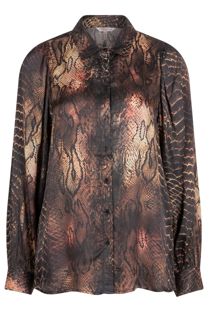 EsQualo Blouse Basic Sneaky Eve Print Größe: 36 | Longsleeves Outlet | Damen