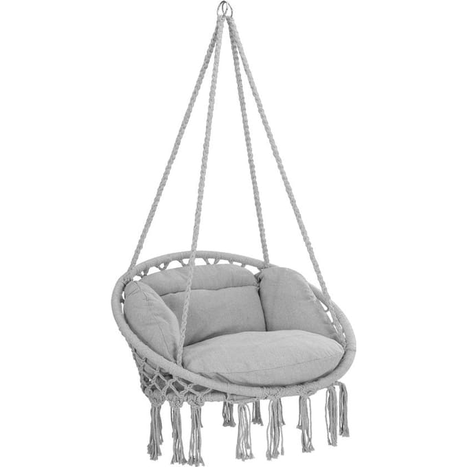 Detex Hangstoel - 2 Kussens Max 150kg 80x60x140cm - Lichtgrijs
