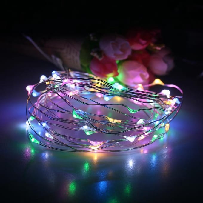 Decoratie Led verlichting 5 meter koperdraad IP65 waterbestendig RGB kleuren.