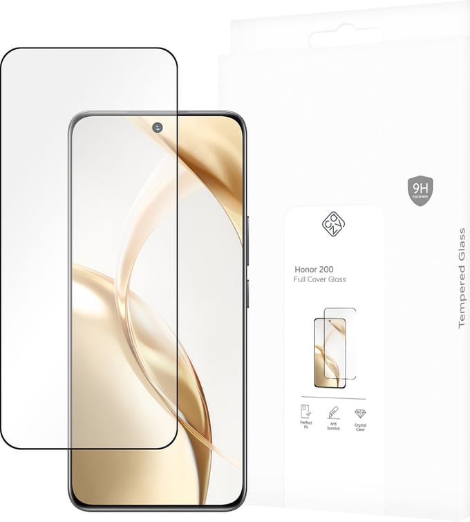 Cazy screenprotector geschikt voor Honor 200 - Screenprotector Full Cover Gehard Glas
