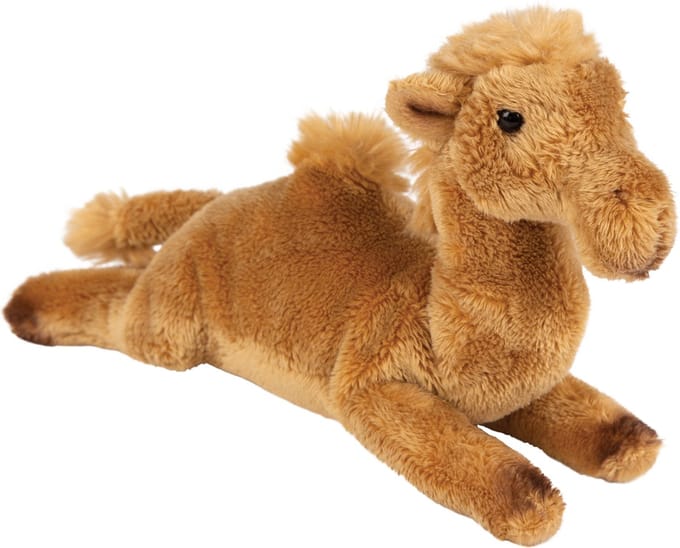 Suki Gifts Knuffel - kameel - bruin - 15 cm - knuffeldier