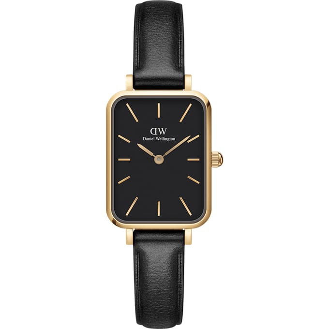 Daniel Wellington Quadro - Dameshorloge - Minimalistisch Design - Goud & Zwart - Stalen Kast