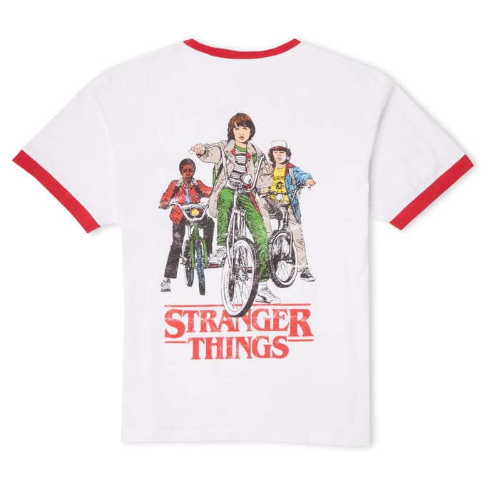 Stranger Things Biker Gang Unisex Ringer T-Shirt - White/Red - XL