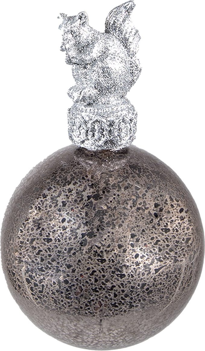Clayre & Eef Kerstbal Overig Ø 7 cm Zilverkleurig Glas Kerstballen