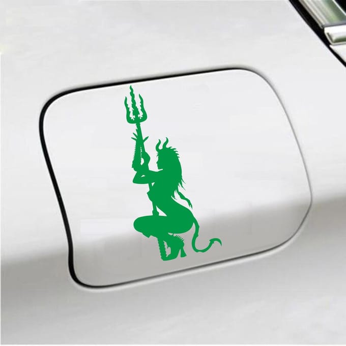 Bumpersticker - Duivel - 13,2 X 6,1 - Groen