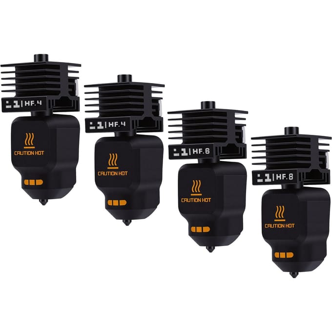 4 Stuks Hotend Kit Vervanging voor Bambu Lab P2S H2D H2S H2C 3D Printer 0.4 0.4 0.6 0.8MM Hoge Doorstroming Hotend Set met black