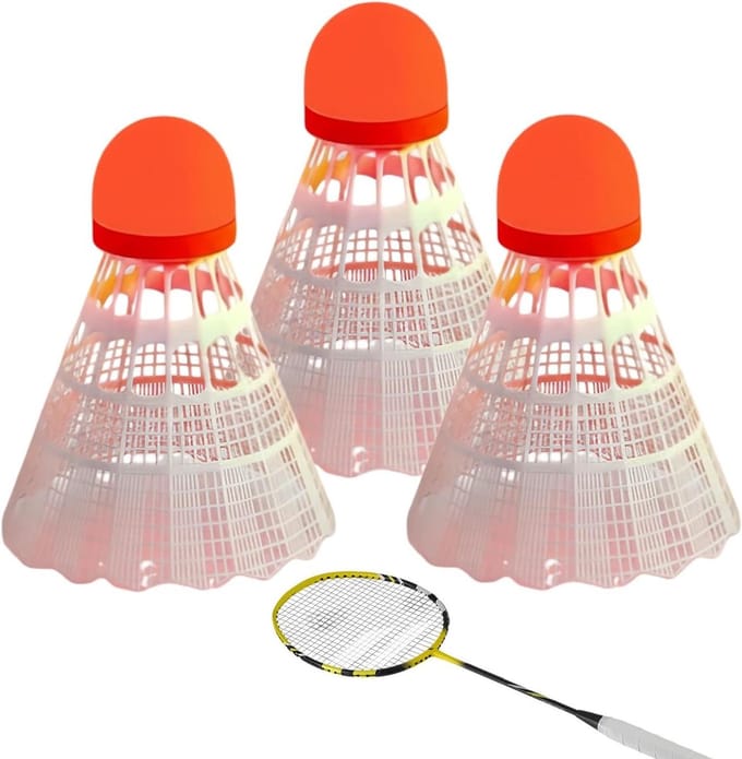Badminton ballen - Veerballen - Nacht training - Bewegingsgeactiveerd licht - 3 stuks - Rood