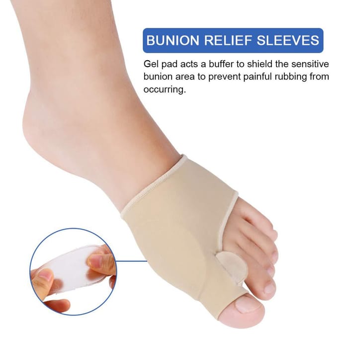 Bunion Corrector Teenrechter met Ingebouwde Gelkussens Bunionbeschermers en Teenspreiders white