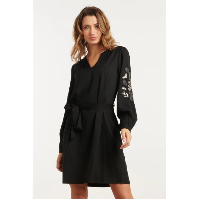 Smashed Lemon 25796 – jurk met handgeborduurde mouwen en ceintuur |